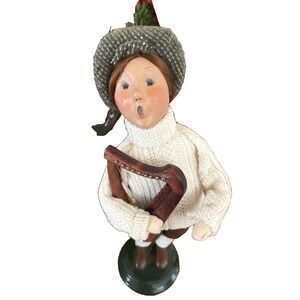 Vtg Byer's Choice Christmas Carolers Irish Lad with Harp